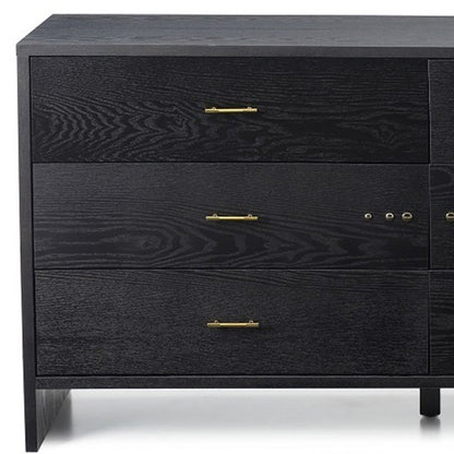 59" Grey Ash Manufactured Wood Six Drawer Double Dresser-2