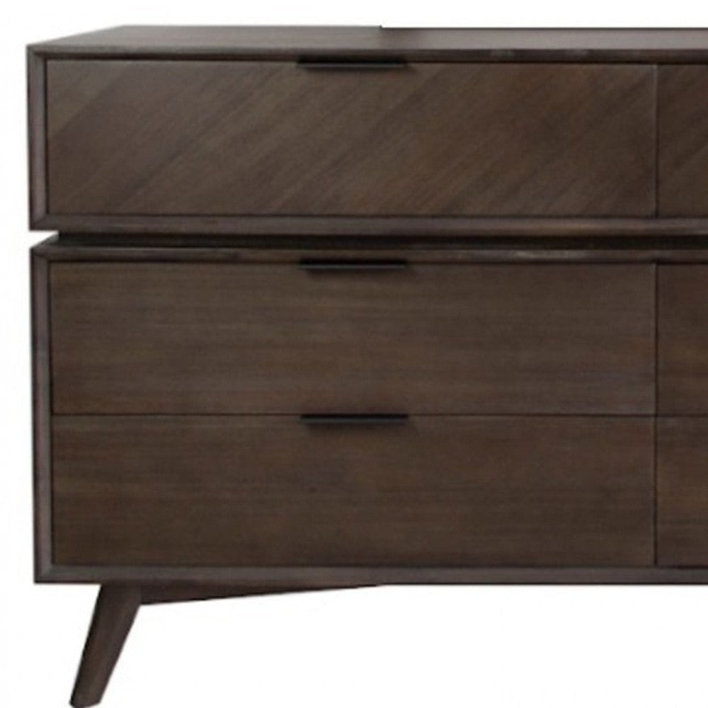 65" Acacia Solid Wood Six Drawer Double Dresser-4