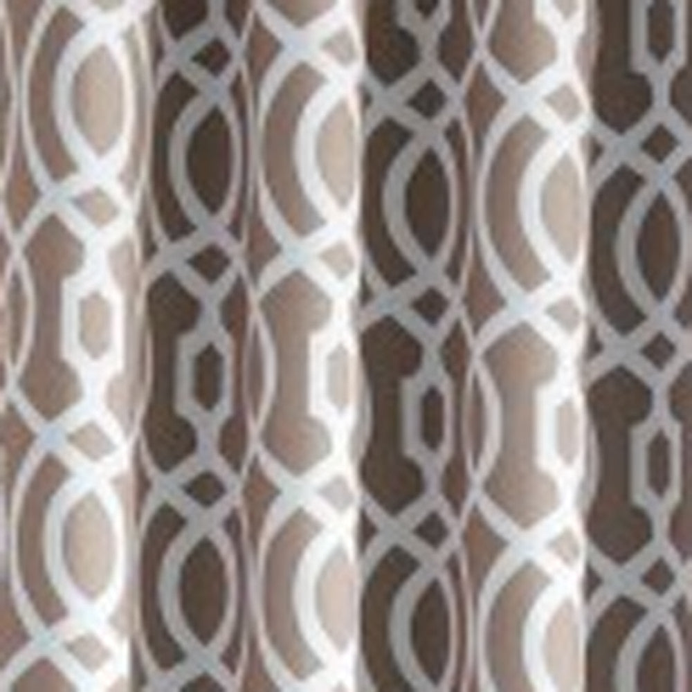 84" Taupe Trellis Black Out Window Curtain Panel-3