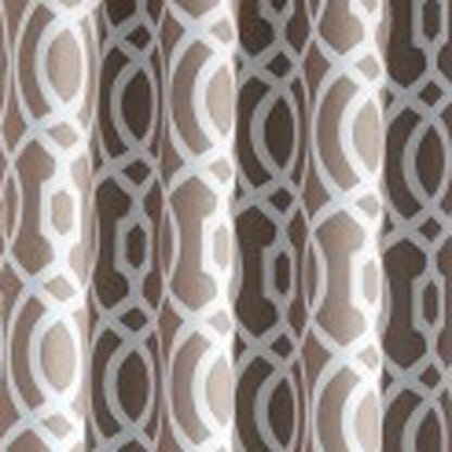 84" Taupe Trellis Black Out Window Curtain Panel-3