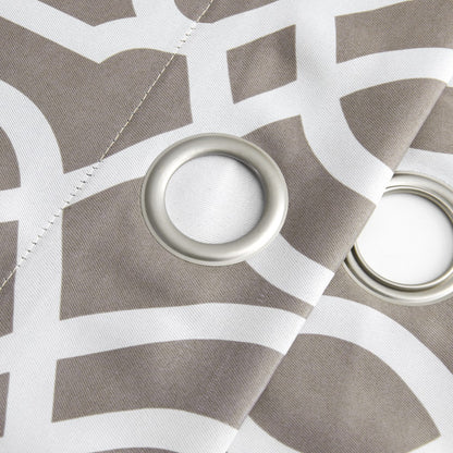 84" Taupe Trellis Black Out Window Curtain Panel-7