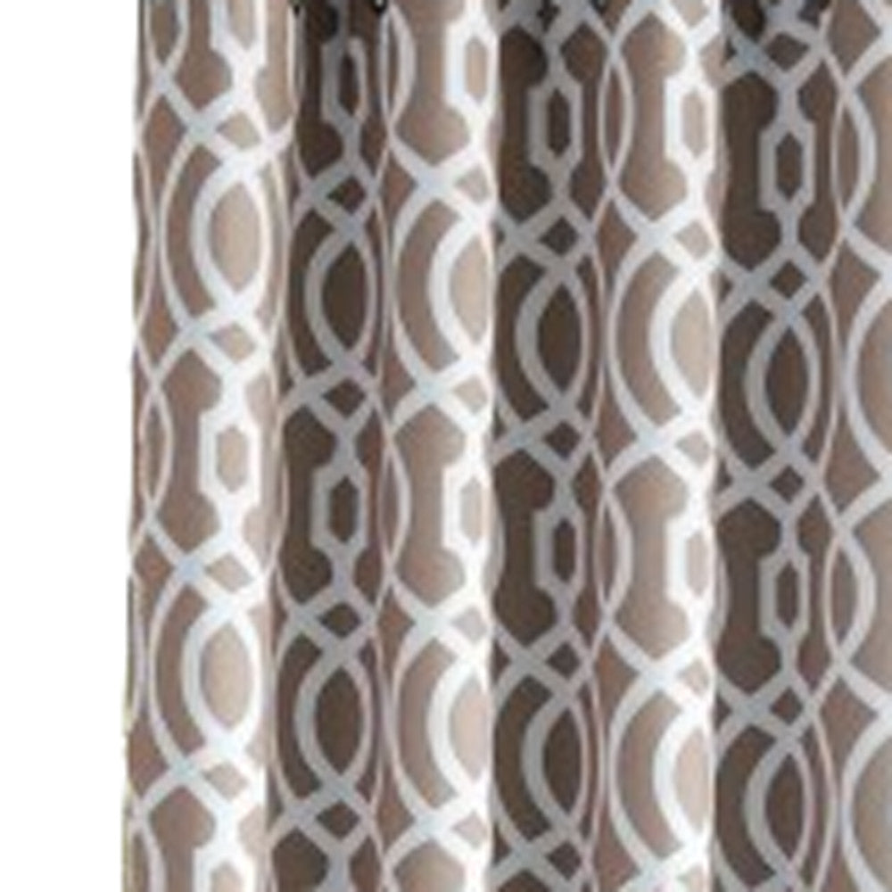 84" Taupe Trellis Black Out Window Curtain Panel-4