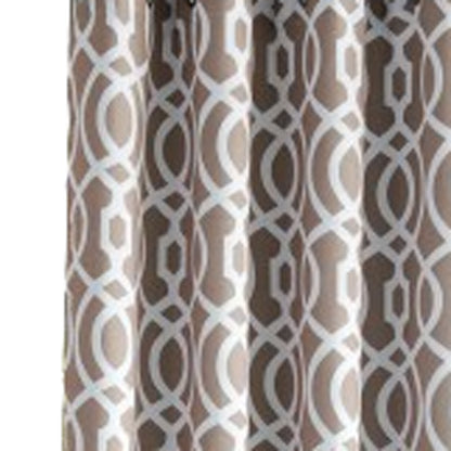 84" Taupe Trellis Black Out Window Curtain Panel-4