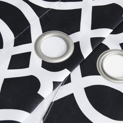 84" Jet Black Trellis Black Out Window Curtain Panel-7