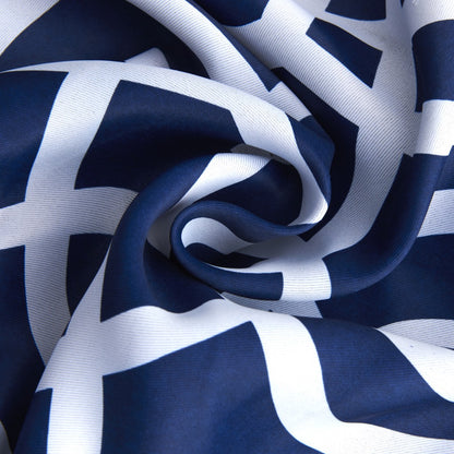 84" Navy Blue Trellis Black Out Window Curtain Panel-6