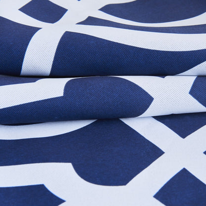 84" Navy Blue Trellis Black Out Window Curtain Panel-8