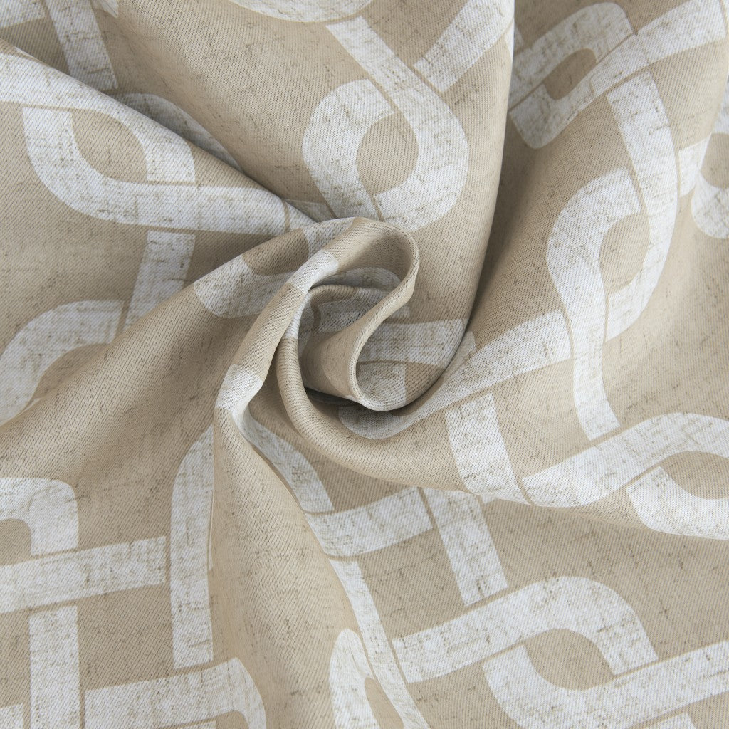 84” Sand Interlock Pattern Window Curtain Panel-5