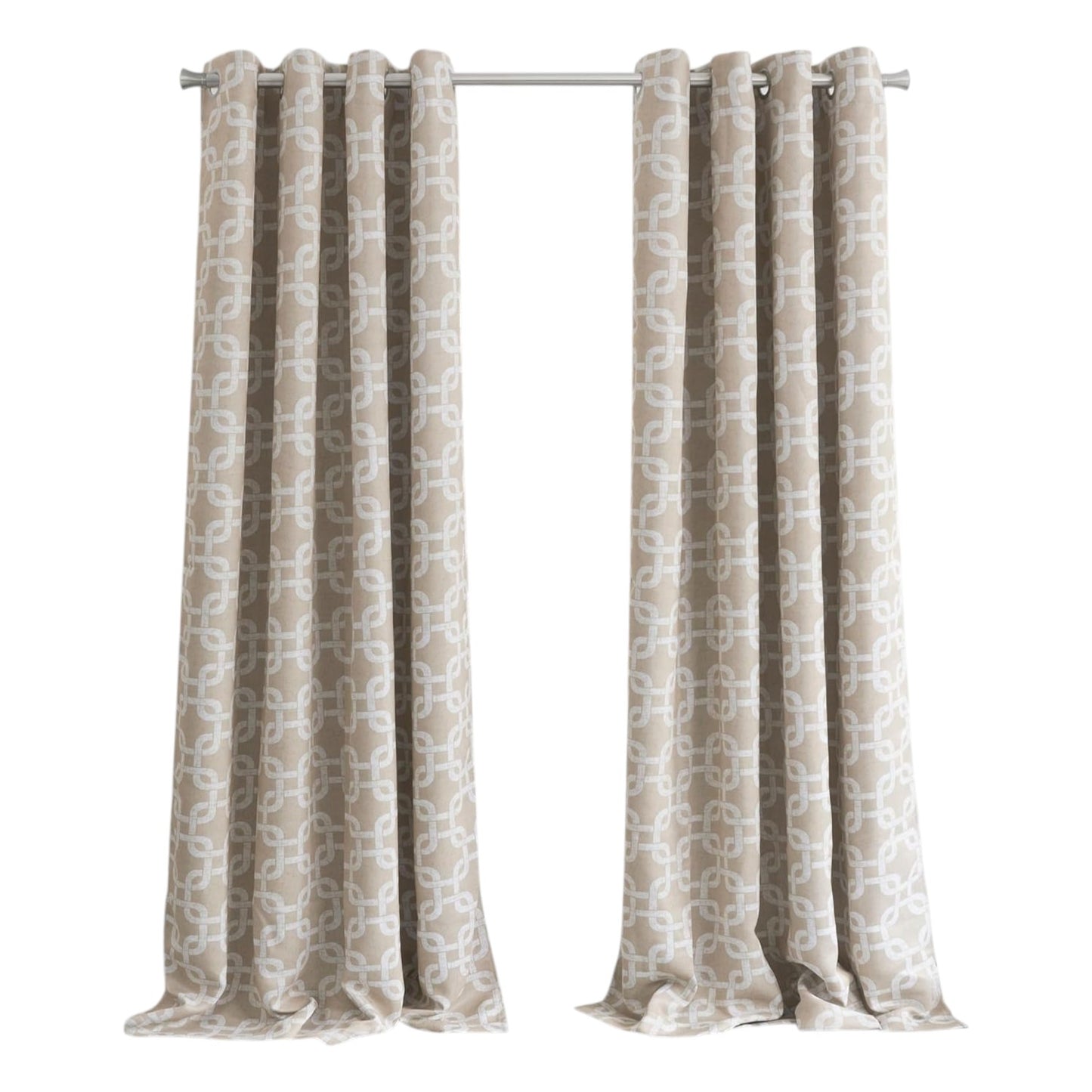 84” Sand Interlock Pattern Window Curtain Panel-1