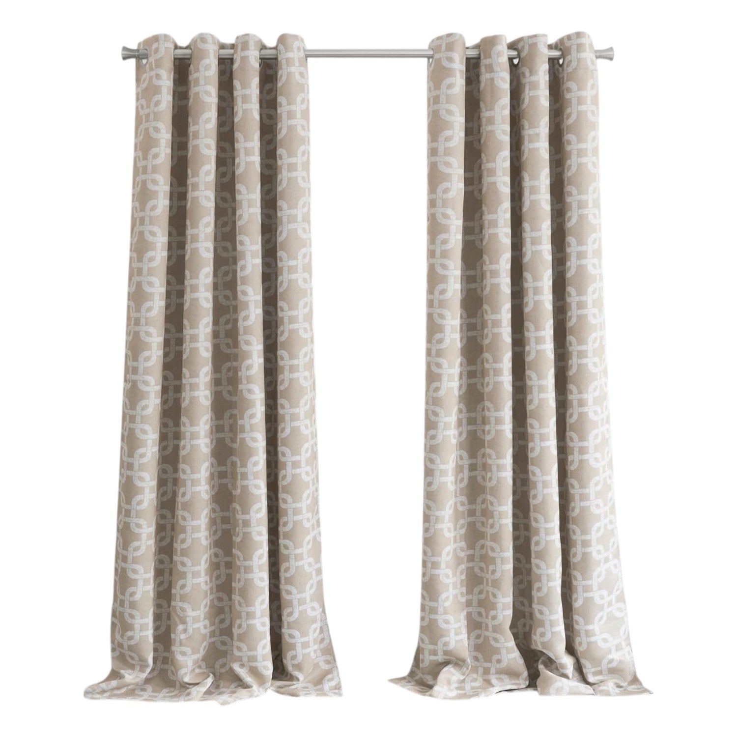84” Sand Interlock Pattern Window Curtain Panel-1