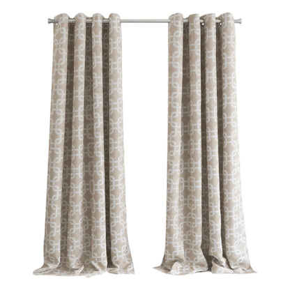 84” Sand Interlock Pattern Window Curtain Panel-1