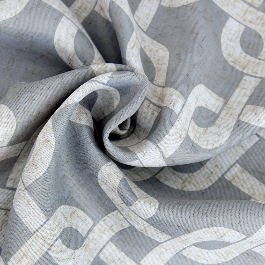84” Silver Interlock Pattern Window Curtain Panel-3