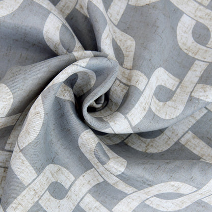 84” Silver Interlock Pattern Window Curtain Panel-3