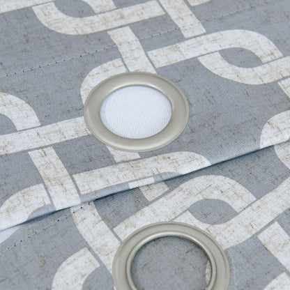 84” Silver Interlock Pattern Window Curtain Panel-4