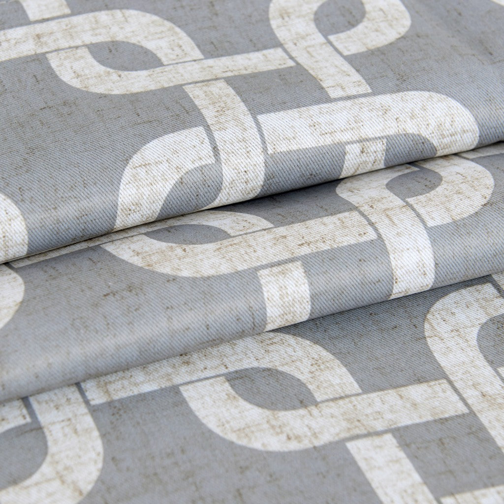 84” Silver Interlock Pattern Window Curtain Panel-5