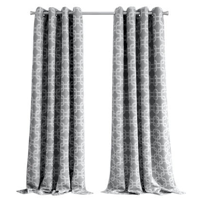 84” Silver Interlock Pattern Window Curtain Panel-1