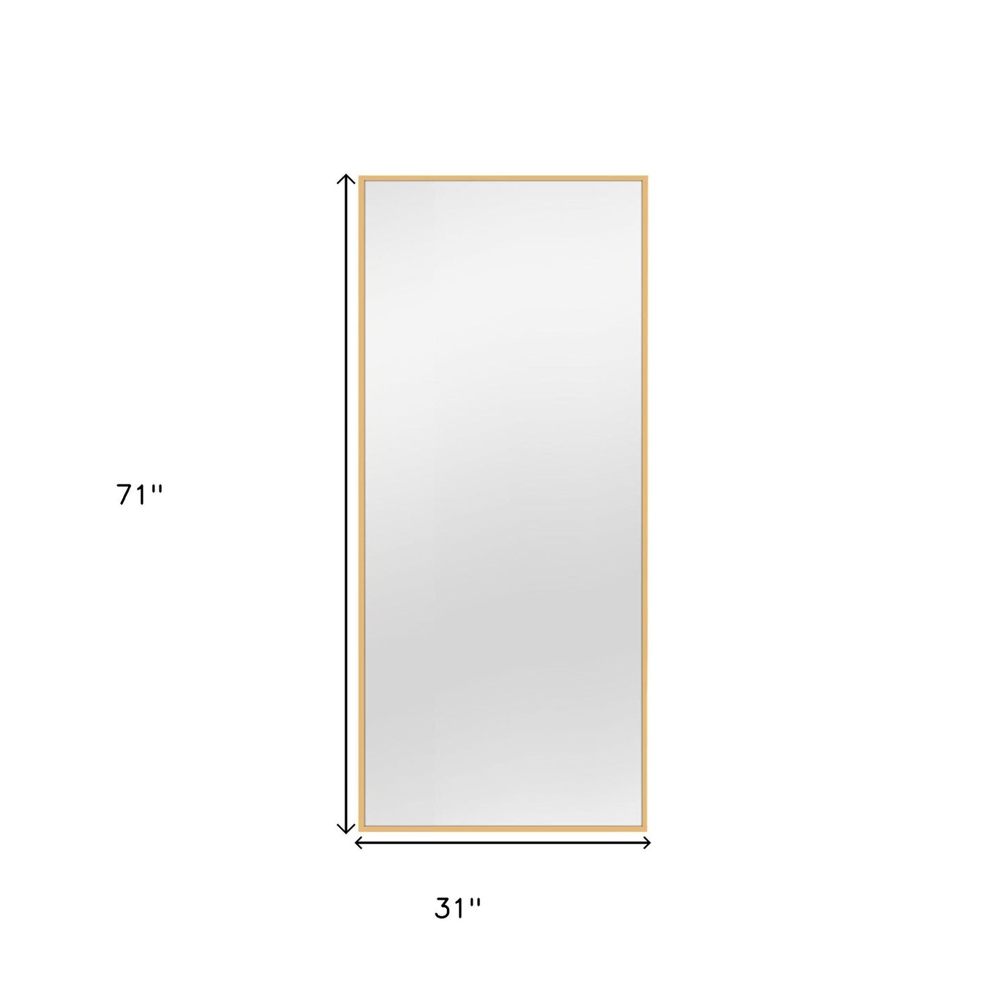 71" Gold Metal Framed Bathroom Vanity Mirror-5