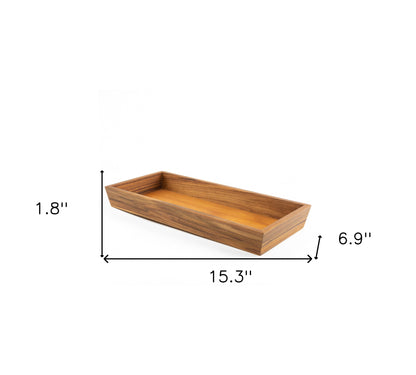 15" Brown Solid Teak Vanity Tray-6