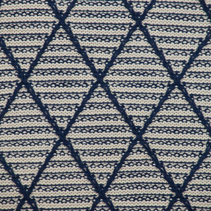 20" x 20" Blue Argyle Transitional Accent Throw Pillow-4