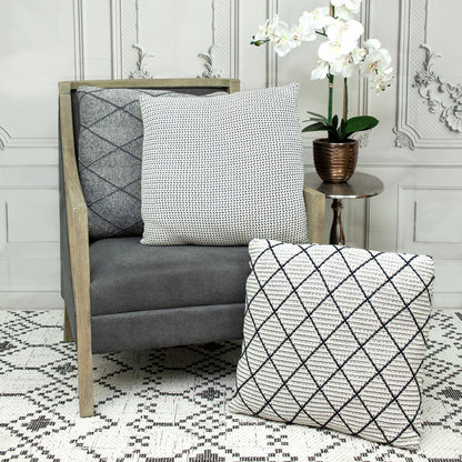 20" x 20" Blue Argyle Transitional Accent Throw Pillow-6