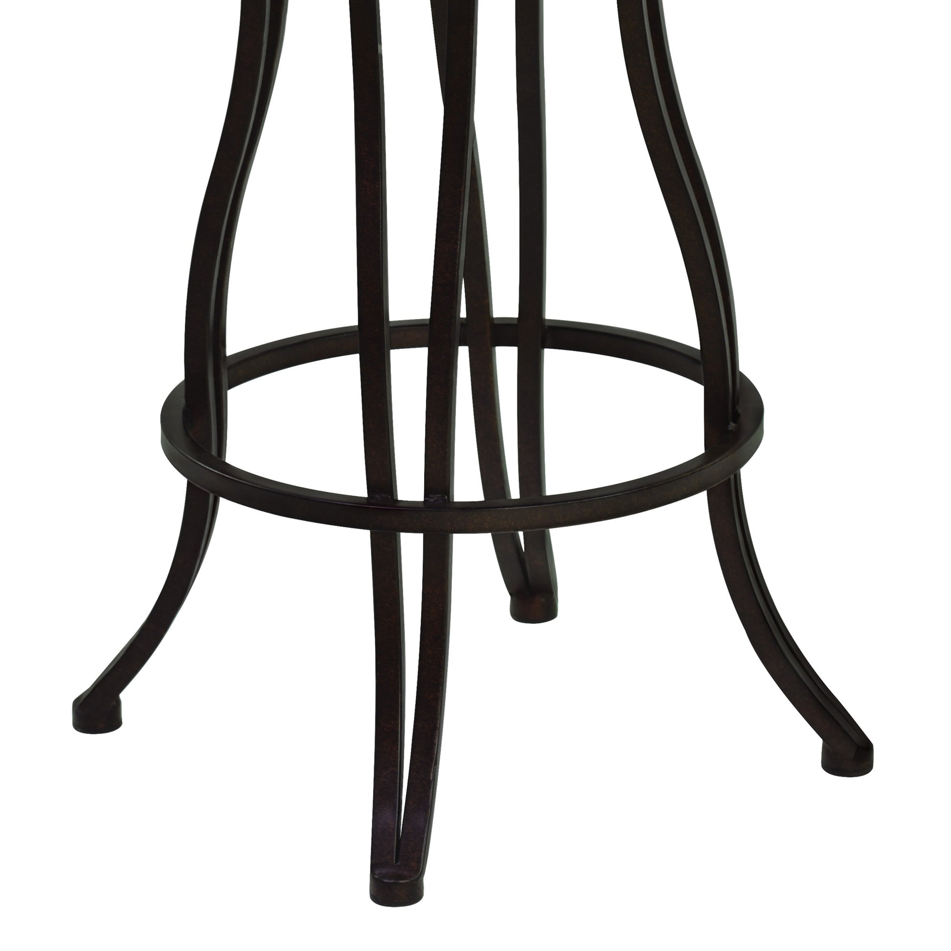 30" Espresso Iron Swivel Bar Height Bar Chair-4