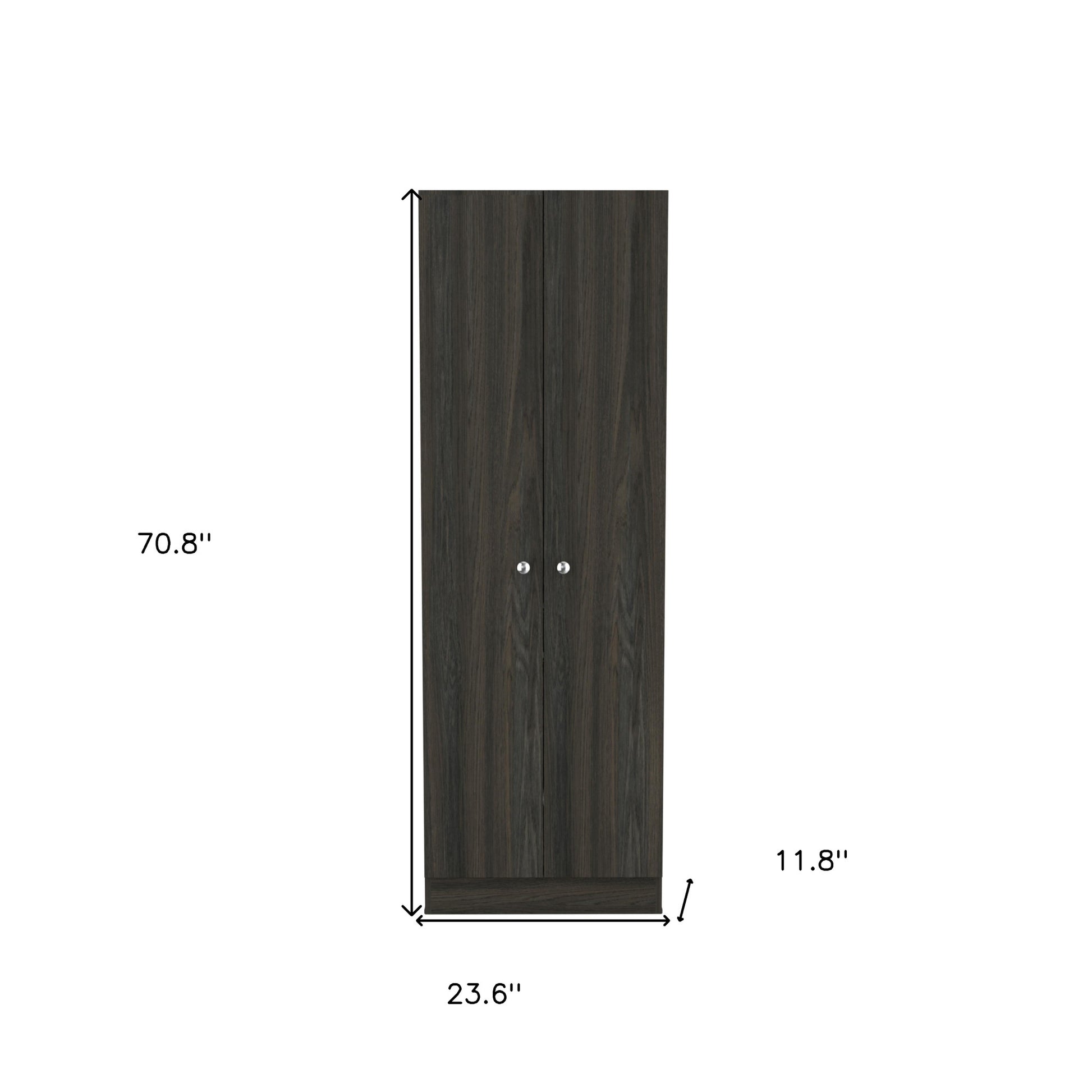 71" Dark Brown Wood Pantry Or Storage Closet-5