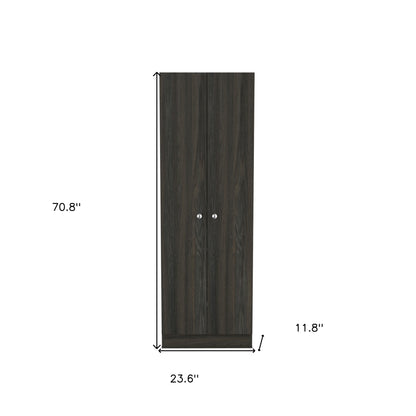 71" Dark Brown Wood Pantry Or Storage Closet-5
