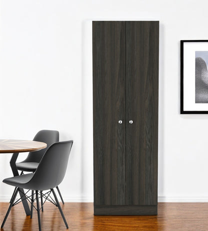 71" Dark Brown Wood Pantry Or Storage Closet-0
