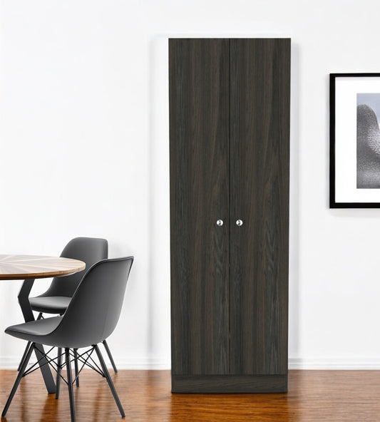 71" Dark Brown Wood Pantry Or Storage Closet-0