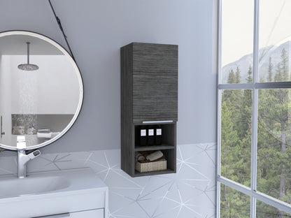 32" Smoky Gray Oak Accent Cabinet With Three Shelves-4
