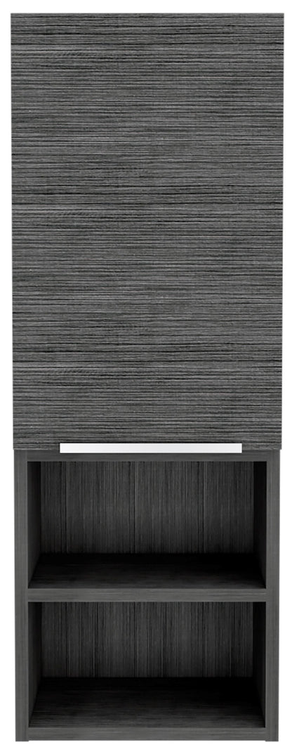 32" Smoky Gray Oak Accent Cabinet With Three Shelves-1