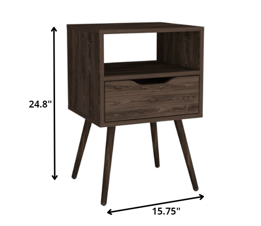 25" Wood One Drawer Nightstand-4