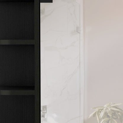 24" Black Wood Floating Bathroom Vanity-3