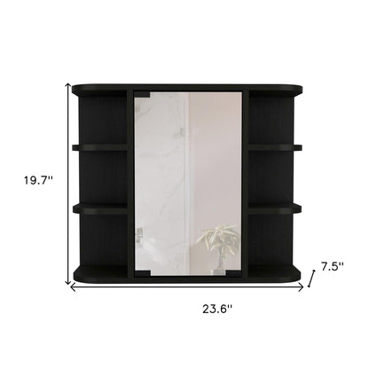 24" Black Wood Floating Bathroom Vanity-7