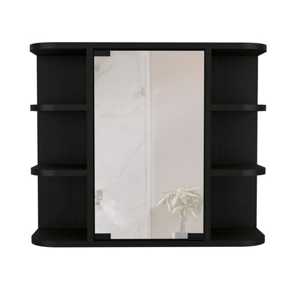 24" Black Wood Floating Bathroom Vanity-1