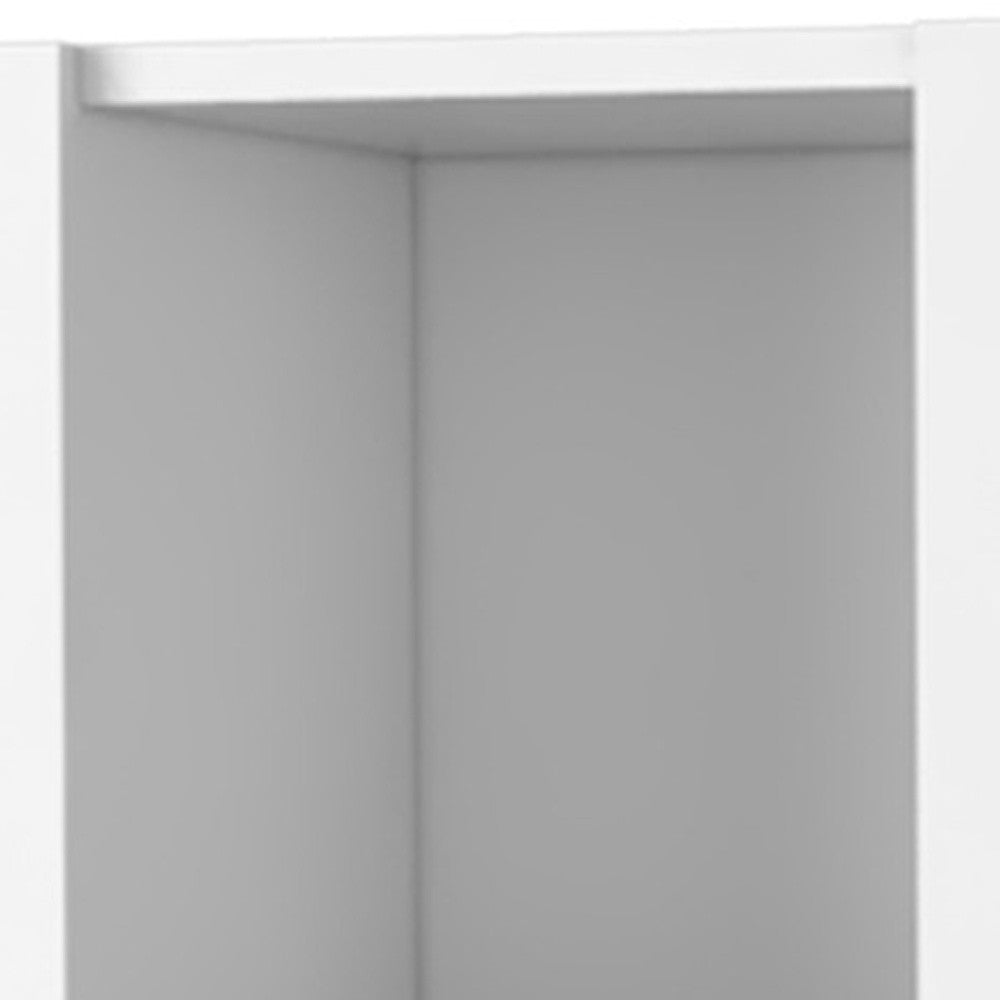 59" White Wood Wall Mounted Accent Cabinet With Four Doors-2