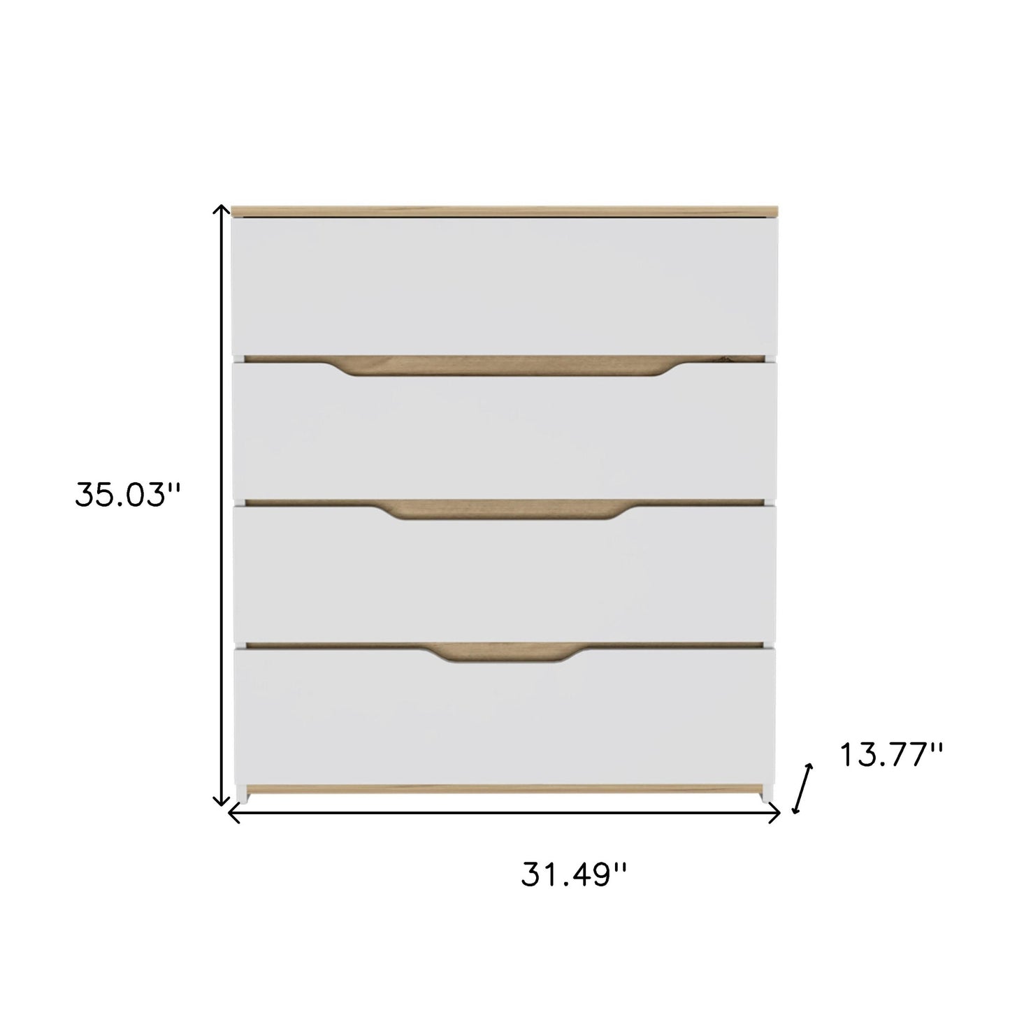 31" Brown and White Four Drawer Standard Chest-4