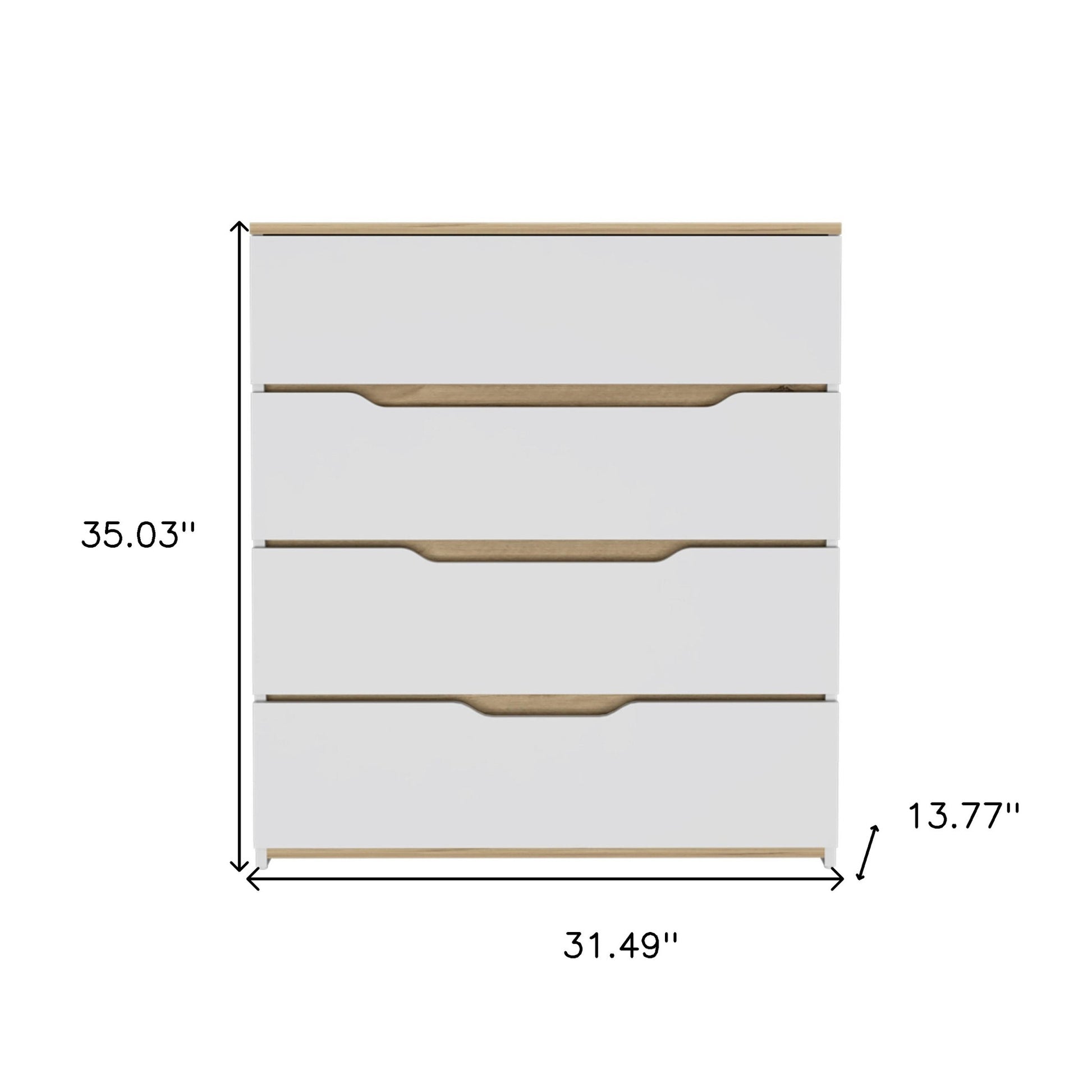 31" Brown and White Four Drawer Standard Chest-4