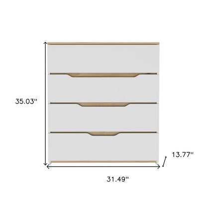31" Brown and White Four Drawer Standard Chest-4