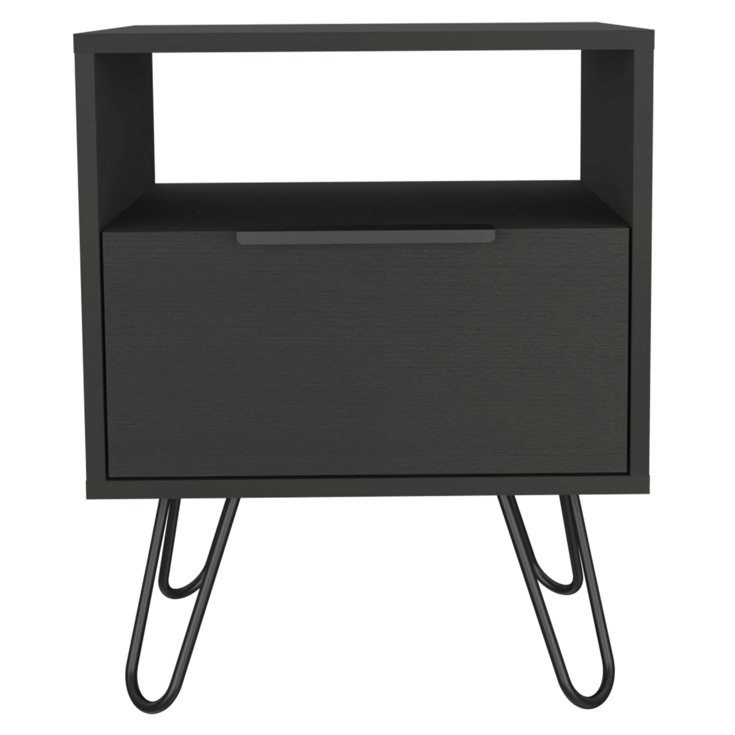 22" Black Wood Nightstand-1