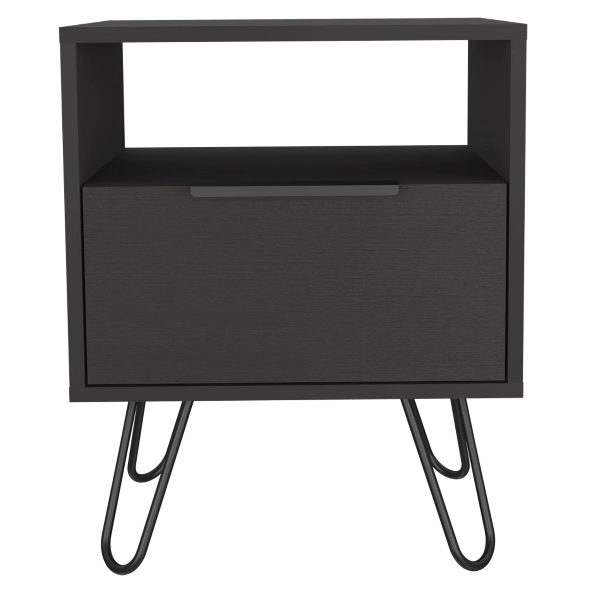 22" Black Wood Nightstand-1