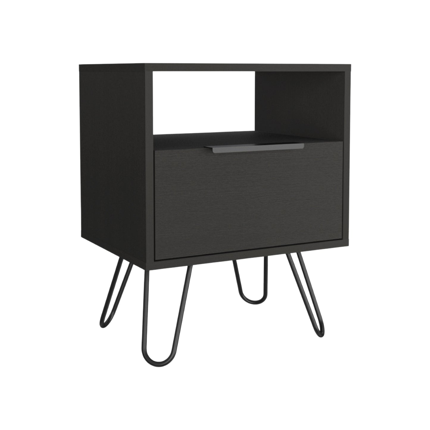 22" Black Wood Nightstand-2