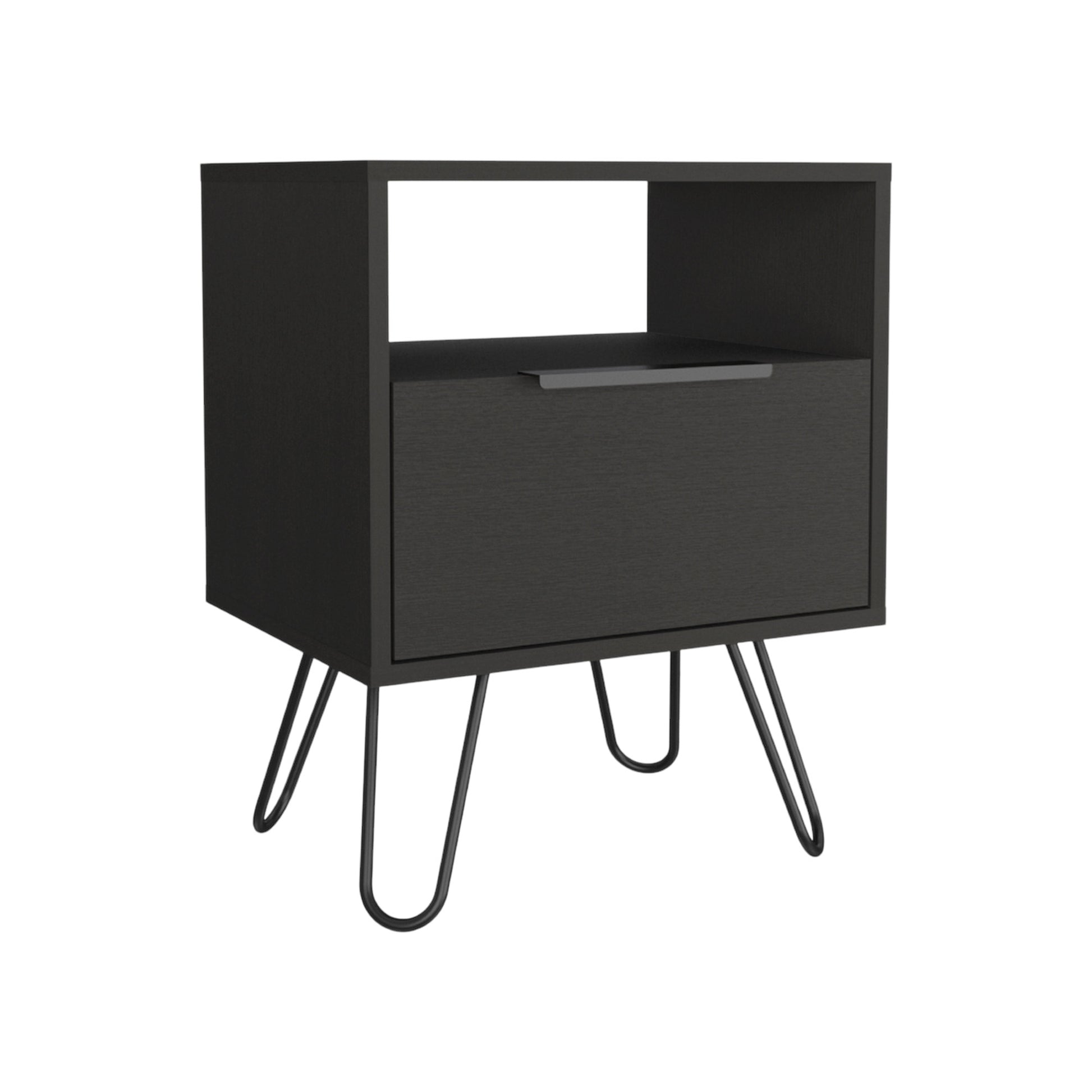 22" Black Wood Nightstand-2