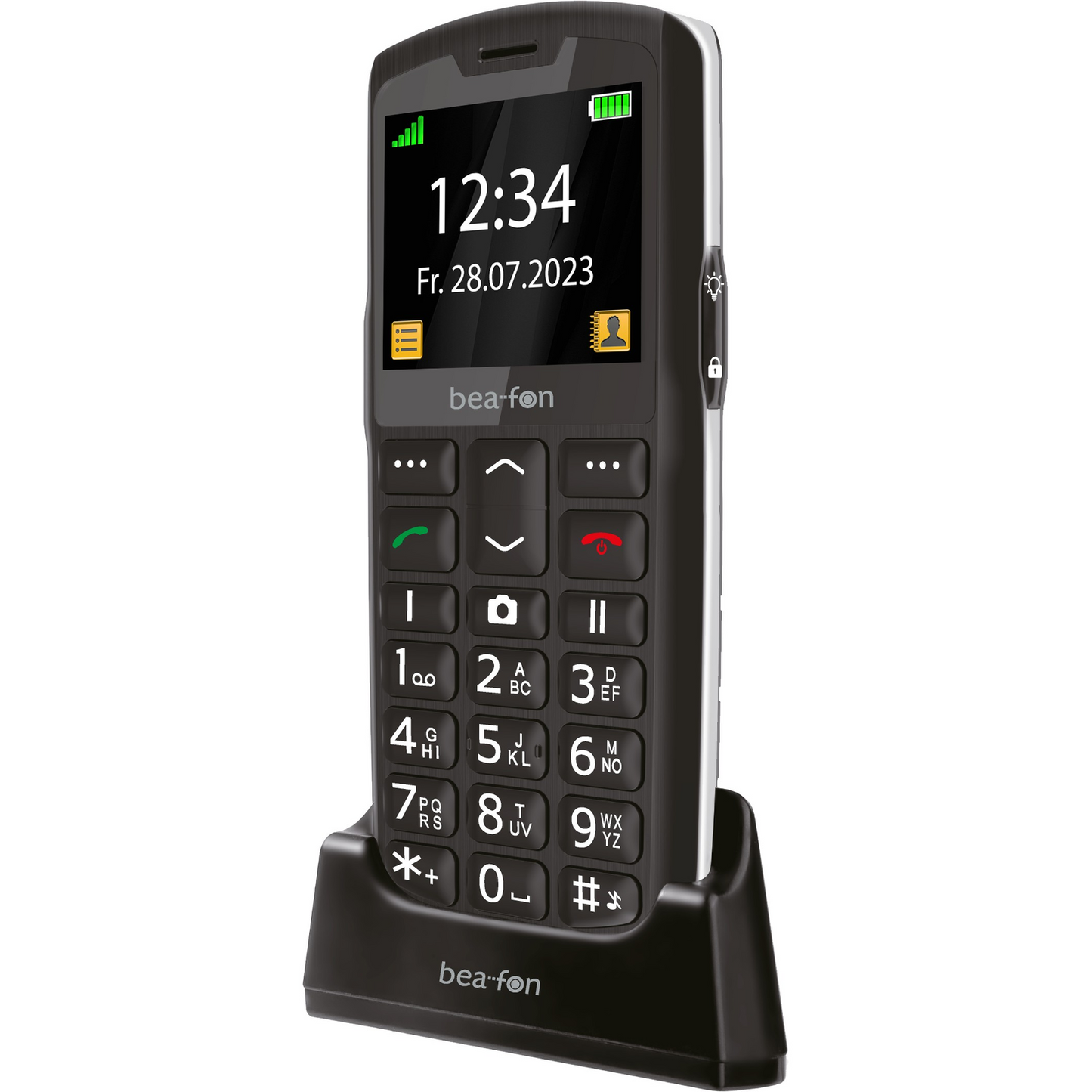 Bea-fon Silver Line SL260 Feature Phone Dual-Sim black silver (SL260_EU001BS) (SL260_EU001BS)-0