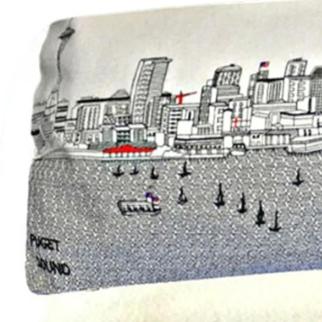 38" Cream Wool and Brown Ottoman-3