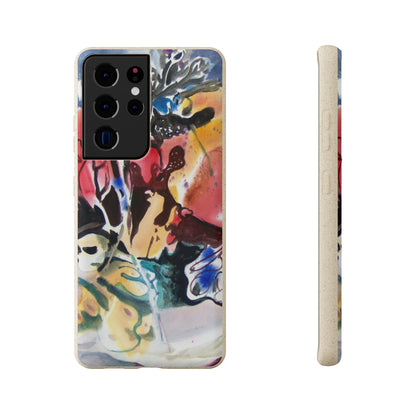 Biodegradable Phone Case with 'Floral Fantasy' Abstract Original Artwork by Barbara Cleary-38