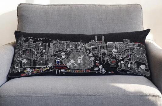 14" X 35" Black Gray and White Hometown Pride Wool Lumbar Throw Pillow-0
