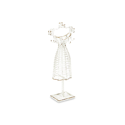 17" Silver Metal Dress Form Sculpture and Jewelry Holder-2