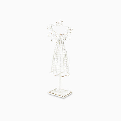 17" Silver Metal Dress Form Sculpture and Jewelry Holder-3