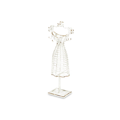 17" Silver Metal Dress Form Sculpture and Jewelry Holder-4