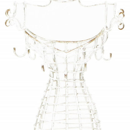 17" Silver Metal Dress Form Sculpture and Jewelry Holder-5